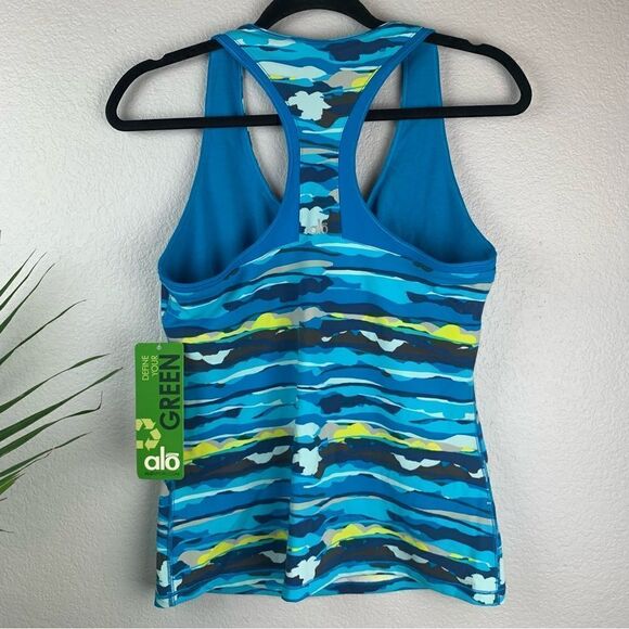 ALO Yoga Blue Multicolor Tank Top - Picture 2 of 9